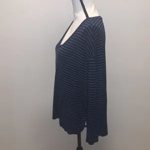 American Eagle soft & sexy blue striped long sleeve top thumbnail 3
