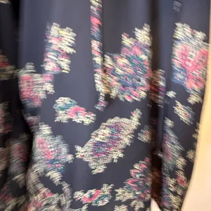 Abercrombie & Fitch Navy Lace-Up Floral Tunic black flowy long sleeve Sz S thumbnail 3