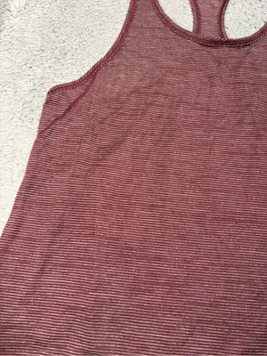 Lululemon Racerback Tank Top Burgundy Stripe thumbnail 7