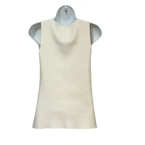 Montgomery Post Womens Square Neck Ribbed Knit Tank Top Cream Ivory Medium NEW thumbnail 2