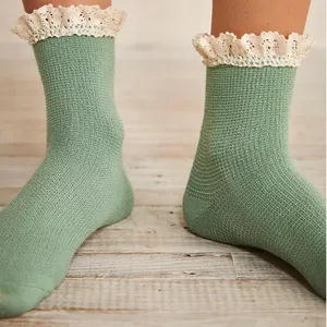 NWT Free People Beloved Waffle Knit Ankle Socks Gray Grey 1 Pair thumbnail 9