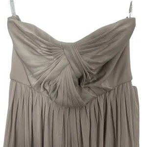 David's Bridal One Shoulder Strap Beige Maxi Dress Size 4 thumbnail 4