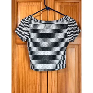Madewell Westville Crop Tee‎ XS Striped Scoop Neck Ribbed Short Sleeve Crop Top thumbnail 3