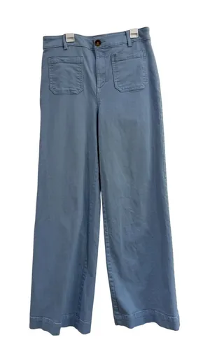 Loft The Palmer Wide Leg Pants Light Blue High Rise Trousers Workwear Size 4 thumbnail 1