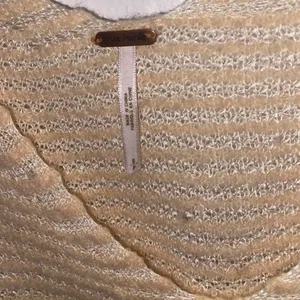 Free People Bumblebee Striped V-Neck Sweater in Peach thumbnail 4