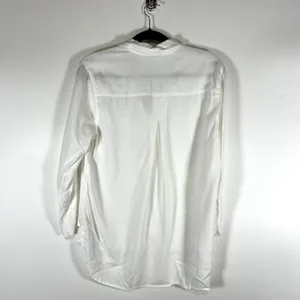 Anthropologie CLOTH & STONE Shirt Top Sz M White Button Hi-Lo 3/4 Sleeve Tencel‎ thumbnail 8