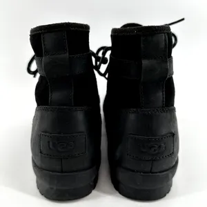 UGG Greda Waterproof Duck Boots Lace Up Suede Leather Heeled Winter Black 9.5 thumbnail 6