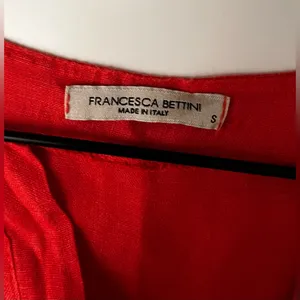 Francesca Bettini Italy women red linen tiered shirt sleeve dress S thumbnail 3