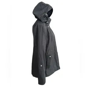 d.e.t.a.i.l.s INTL Black Hooded‎ Rain Jacket Water Resistant Mesh Utility M thumbnail 8