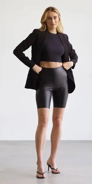 Commando Faux Leather Bike Shorts Black Women’s Small NWT High Rise Biker thumbnail 1