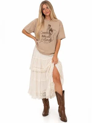 Rebel + Fleur 3XL Cowboy Take Me Away Western Romance Oversized Cowgirl Tee Boxy thumbnail 4