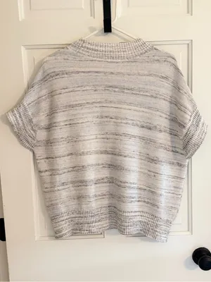 Haven Well Within Organic Cotton Knit Sweater Tee Gray Stripe Large‎ thumbnail 2