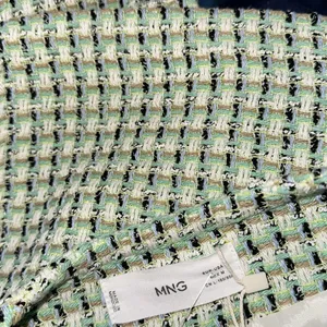 NWT MNG Double-breasted tweed jacket Green Medium thumbnail 10