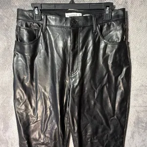 Abercrombie & Fitch The Ankle Straight Ultra High Rise Vegan Leather Pants 12/31 thumbnail 3