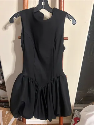 Zara Short Balloon Effect Dress size S BLACK 3644/152/800 thumbnail 4