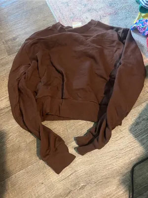 Aritzia Sunday best Brown Women's Cropped Crewneck Sweatshirt thumbnail 7