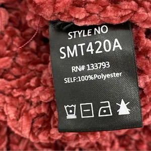 POL Chenille‎ Chunky Knit Turtleneck Crop Pullover Maroon Red Medium thumbnail 11