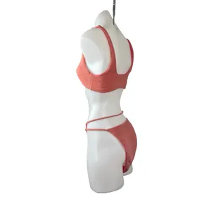 Lovers and Friends Kodoma Pink Textured V Wire 2 Piece Bikini Set Swimwear M/L thumbnail 3