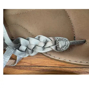 Born Mai Silver Metallic Leather Braided Thong Slingback Sandals F42410 Mens 9M thumbnail 3
