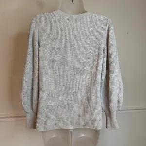 Banana Republic Gray Knit Balloon Sleeve Sweater, Size Small thumbnail 8