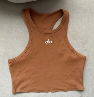 Alo Yoga Aspire Tank Bright Cinnamon Brown/White S thumbnail 1
