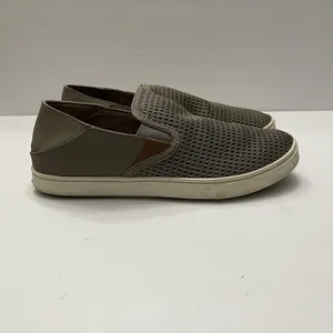 OluKai Shoes Womens 9 Pehuea Tan Slip on Casual Sneaker Loafer ‎ 20271 Beach thumbnail 3