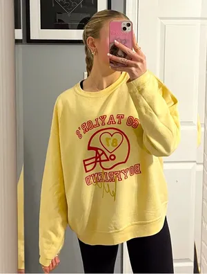 Taylor Swift Go Boyfriend Travis Kelce Football Crewneck Sweatshirt thumbnail 1