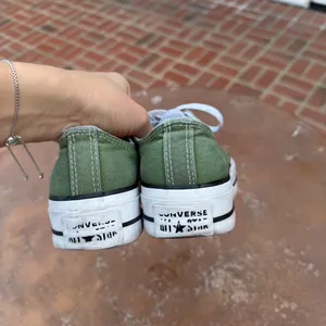 Converse All star platform green low top trainer sneakers sz 5.5 women’s thumbnail 5
