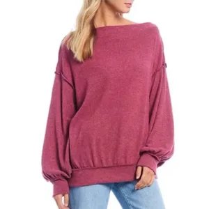 Free People Main Squeeze Hacci Oversized Long Sleeve Top Women’s Size Medium thumbnail 3