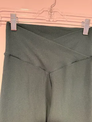 Green crossover waffle knit aerie offline‎ leggings thumbnail 2