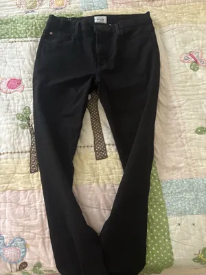 HUDSON Natalie Mid Rise Super Skinny Ankle Size 25 Black Raw Hem Jeans thumbnail 9