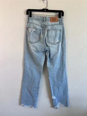 BDG Women's High-Waisted Cowboy Jean Straight Leg Distressed Denim 90's Y2K thumbnail 4