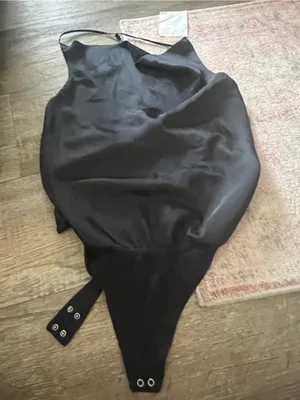 Abercrombie Black Satin Bodysuit size xs thumbnail 2