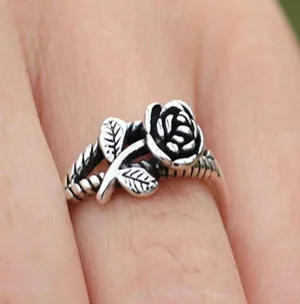Gorgeous Rose Antique Silver ring thumbnail 1