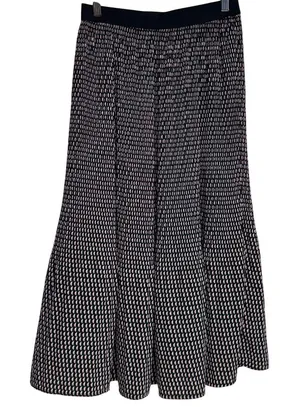 Adrianna Papell Black Pink Geometric Pleated Maxi Skirt‎ XS thumbnail 1