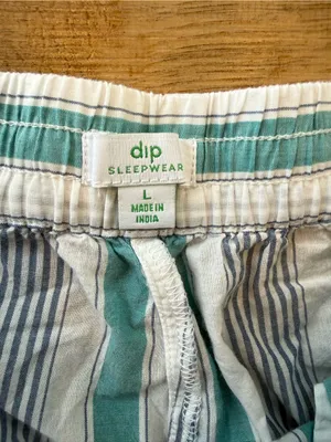 dip Striped Sleep Shorts - Teal & White Women’s L thumbnail 2