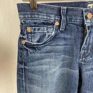 7 For All Mankind Dojo Crop Capri Denim Blue Jeans 24 thumbnail 4