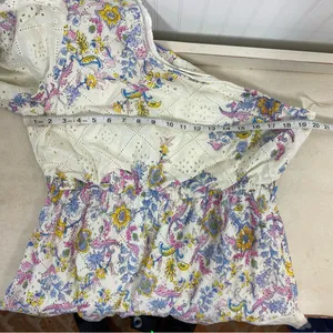 HEMANT & NANDITA Vana One Sleeve‎ / Shoulder Floral Ruffled Mini Dress Size XL thumbnail 7