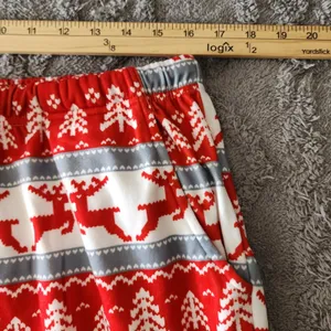 NWT Spark Paws Pajama Pants Unisex Large Red Reindeer Fair Isle Festive Pajamas thumbnail 6