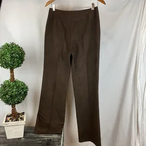 Sandro Brown Faux Suede Wide Leg Trouser Pants 6 thumbnail 3