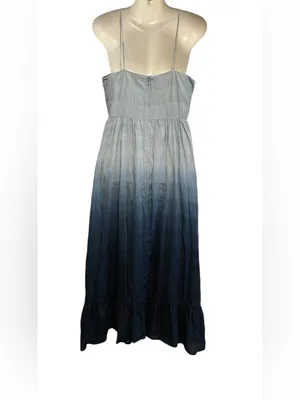 Madewell Light-to-Dark Blue Ombre Spaghetti-Strap Maxi Dress thumbnail 4