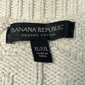 Banana Republic Ivory Diamond Knit Fringe Sweater Vest Organic‎ Cotton XL/XXL thumbnail 4