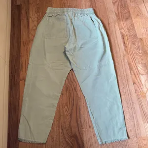 Zara Sage‎ Green Lyocell Cotton Elastic Waist Raw Hem Pants Womens Medium thumbnail 4