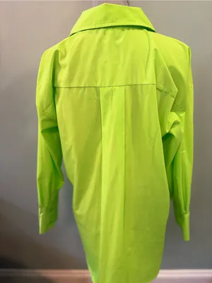 Neon Lime Long Sleeve Oversized Button thumbnail 2