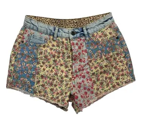 Farm Rio size 28 new Floral Patchwork High-Rise Women’s Denim Shorts Multicolor thumbnail 1