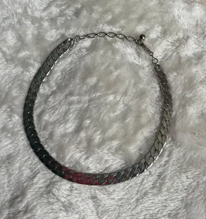 Silver choker necklace thumbnail 1