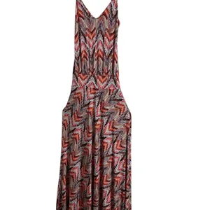 Veronica M Jene Stretch Drop Waist Maxi Dress Medium Boho Chevron Geometric thumbnail 2