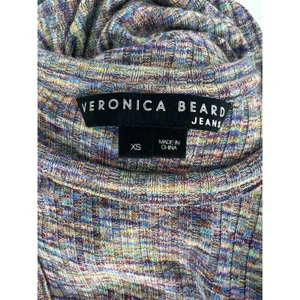 Veronica Beard‎ Haylee Rib-Knit Ruched Midi-Dress Multicolored thumbnail 8