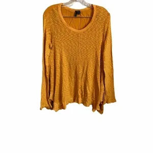 Left of Center Butter‎ Yellow Asymmetrical Long Sleeve Top thumbnail 4