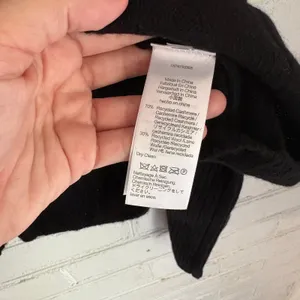 Madewell Small Black Wide Rib Knit Relaxed Mockneck Cashmere Wool Sweater thumbnail 6